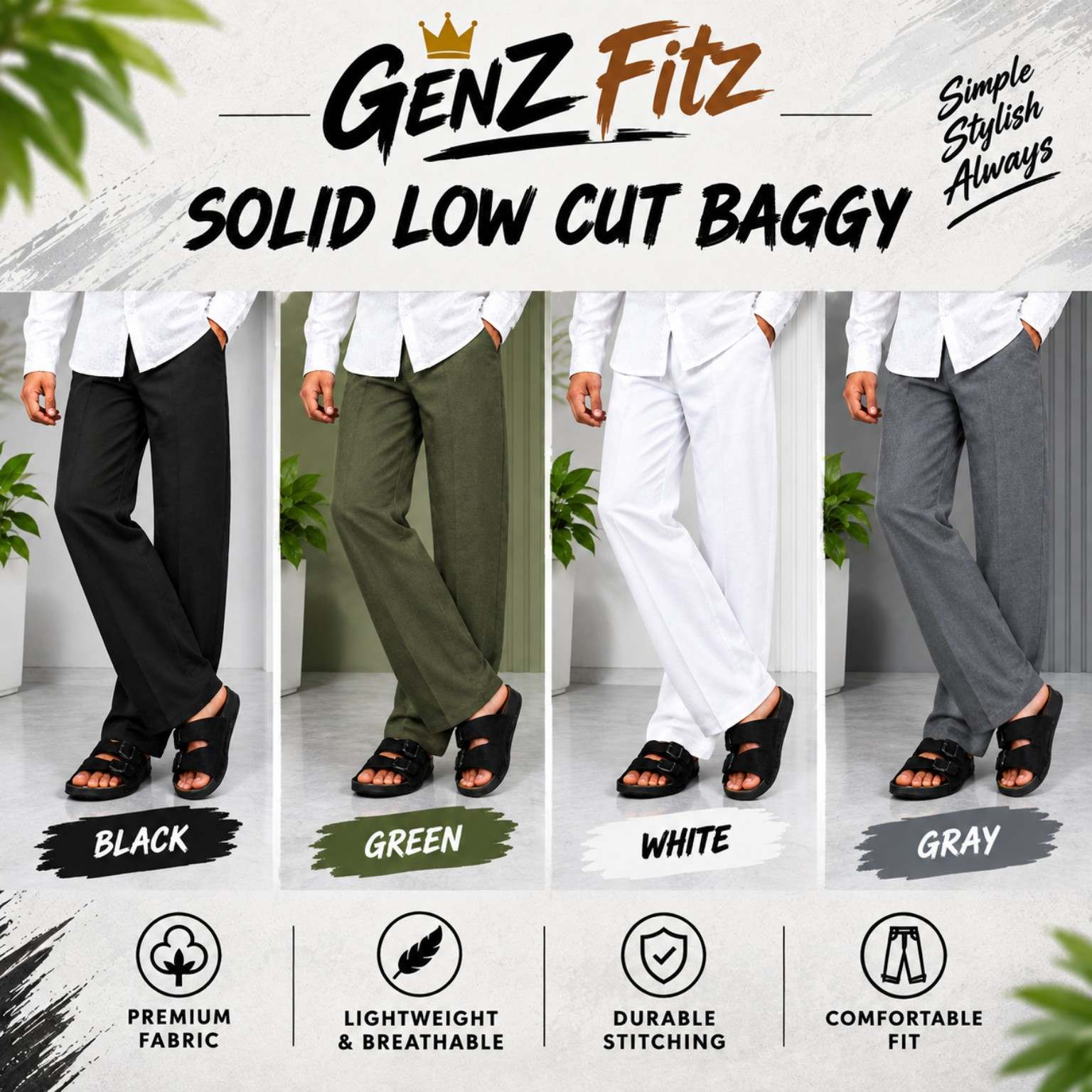 Solid Low Cut Baggy