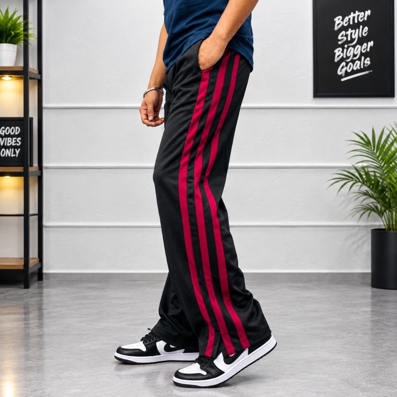 3 Step Low Cut Baggy - Black & Red Step